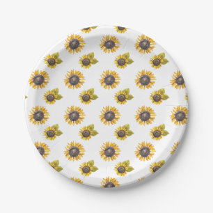Sunflower Pattern Party Paper Plate