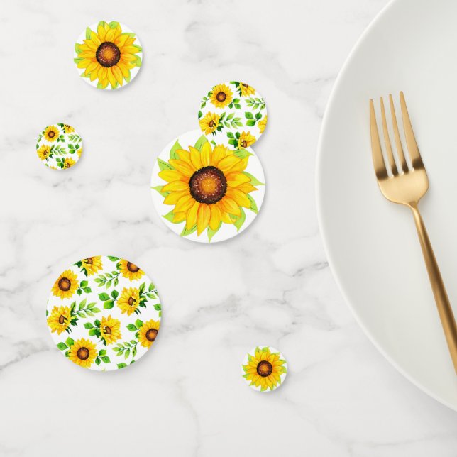 Sunflower Pattern Rustic Country Farmhouse Table Confetti (Group)