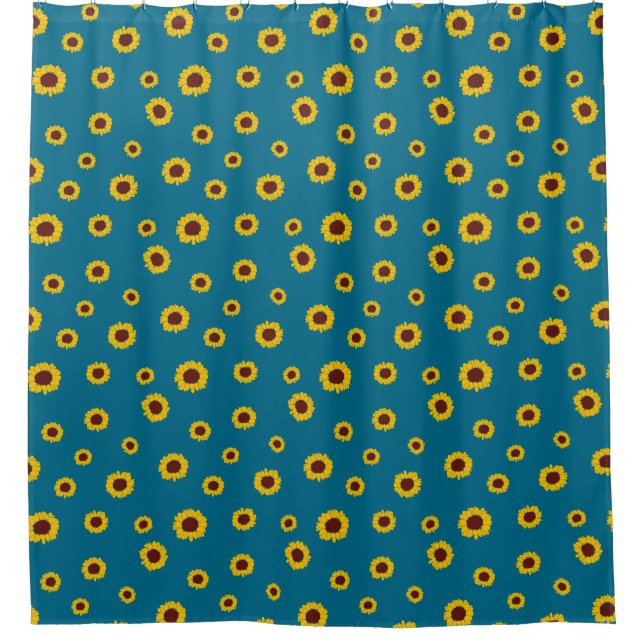 Sunflower Pattern Shower Curtain (Front)