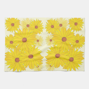Sunflower Pattern Tea Towel