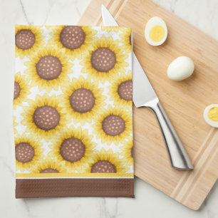 Sunflower Pattern Tea Towel