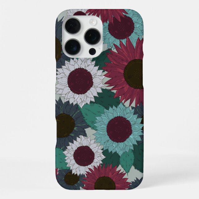 Sunflower Pattern Warm Tones iPhone Case (Back)