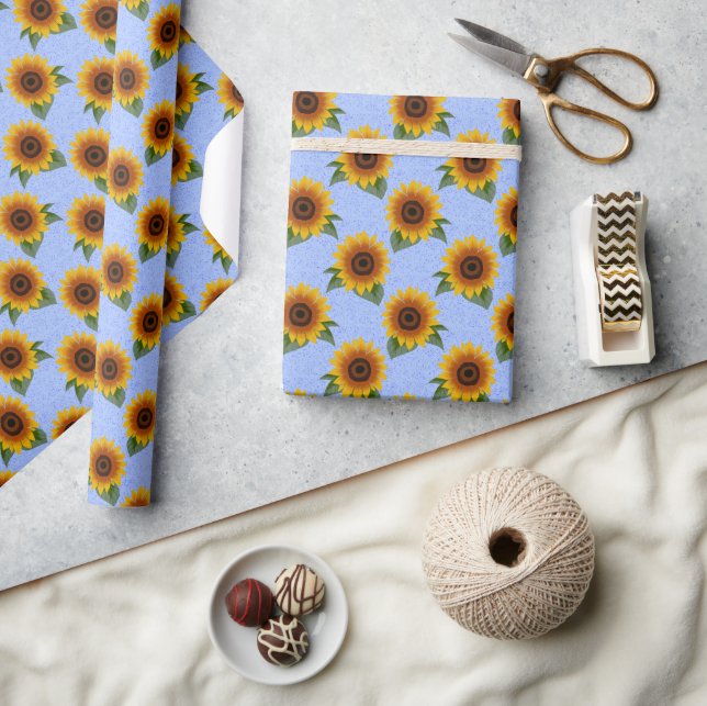 Sunflower pattern wrapping paper (Crafts)