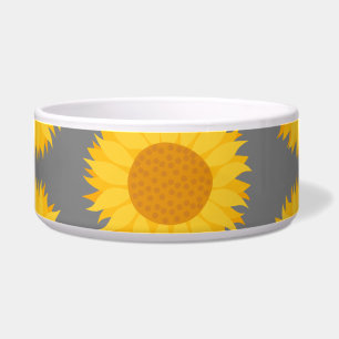 Sunflower Pattern. Yellow and Grey.