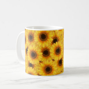 Sunflower pattern, yellow beauties, coffee mug