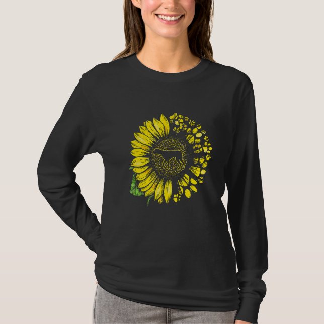 Sunflower Paws German Shorthaired Pointer Dog T-Shirt (Front)
