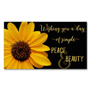 Sunflower Peace & Beauty Magnetic Business Card