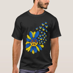 Sunflower Peace Heart Love I Stand With Ukraine Uk T-Shirt
