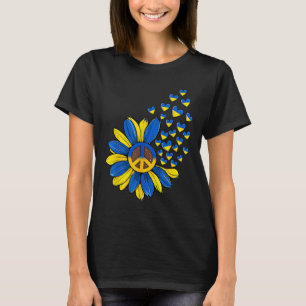 Sunflower Peace Heart Love I Stand With Ukraine Uk T-Shirt