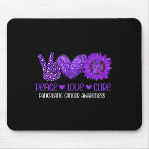 Sunflower Peace Love Pancreatic Cancer Awareness R Mouse Mat