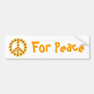 Sunflower Peace Sign bumper stickers