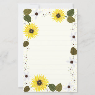 Sunflower Personal Stationery Paper