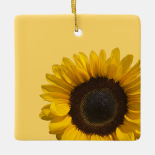 Sunflower personalise text ceramic ornament