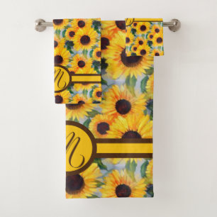 Sunflower Personalised Bath Towel Set