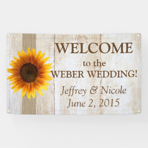 Sunflower Personalised Custom Wedding Banner