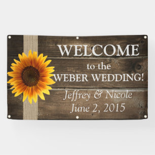 Sunflower Personalised Custom Wedding Banner