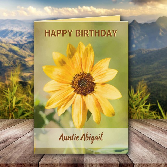 Sunflower Personalised Happy Birthday  Card (Creator Uploaded)