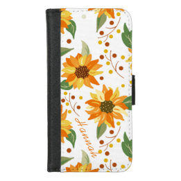 Sunflower Personalised iPhone 8/7 Wallet Case