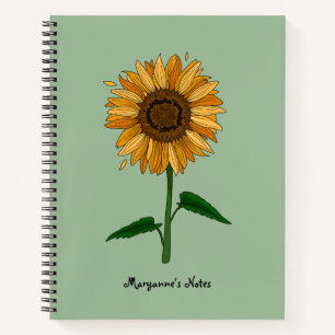 Sunflower Personalised Name & Message Notebook