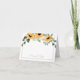 Sunflower Personalised Name Note Card