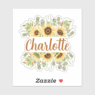 Sunflower Personalised Name Sticker