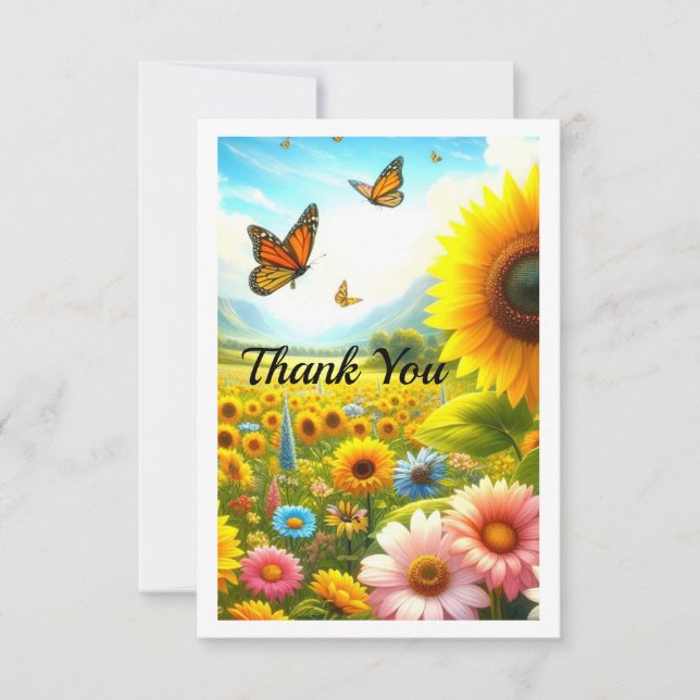 Sunflower Personalised Neighbour Thank You Card (Front)
