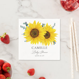 Sunflower Personalised Paper Napkin