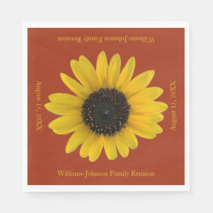 Sunflower Personalised Red Event Napkin