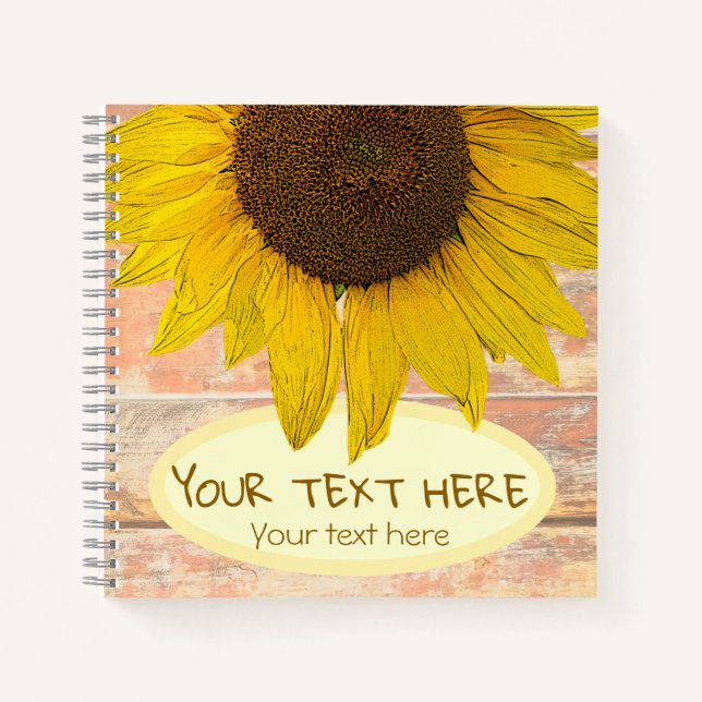 Sunflower personalised Scrapbook Notebook (Front)