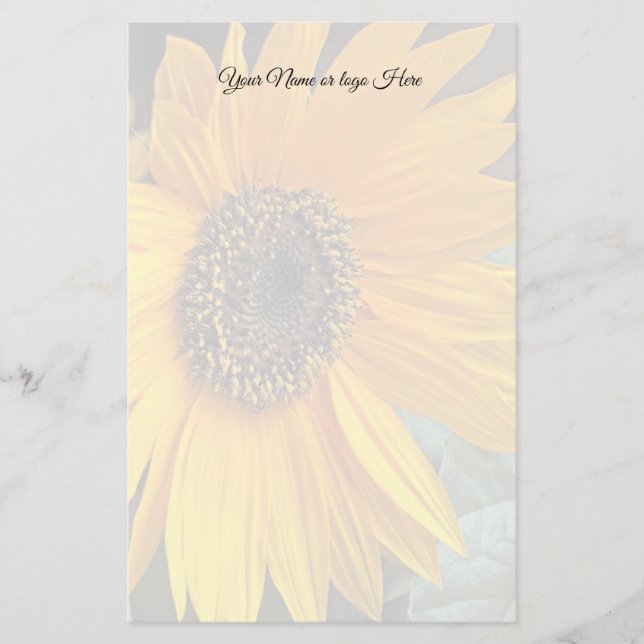 Sunflower Personalised Stationery (Front)
