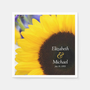 Sunflower Personalised Wedding Napkin