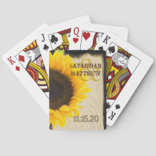 Sunflower Personalised Wedding Playing Card Gifts