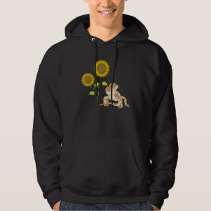 Sunflower Pet Owner Lizard Reptile Floral Bearded  Hoodie