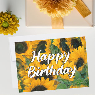 Sunflower Photo Beautiful Custom Happy Birthday Card