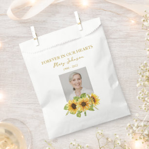 Sunflower photo Memorial Funeral Favour Bags