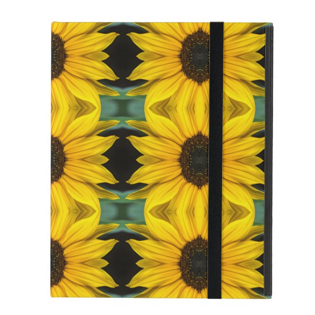 Sunflower Photo Pattern iPad Case (Front Closed)