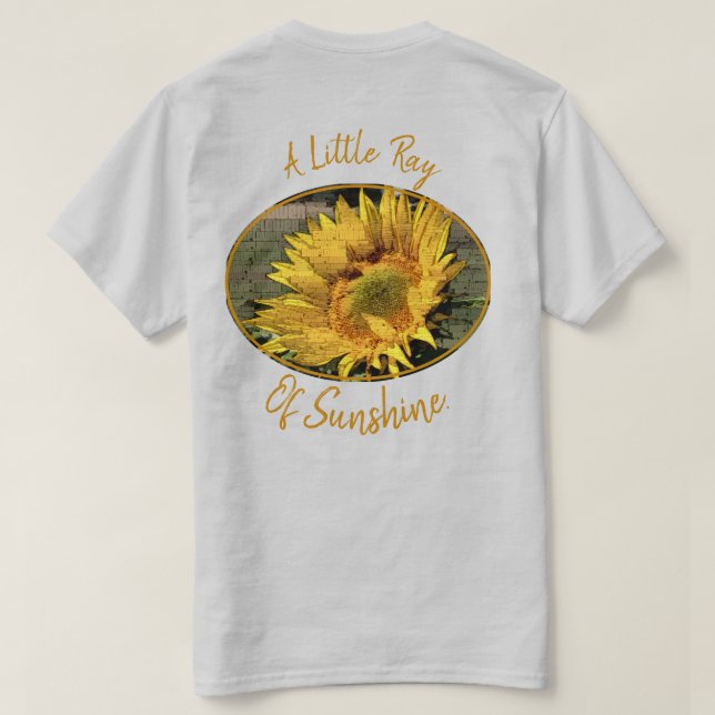Sunflower Photo Word Collage Typography Custom T-Shirt (Design Back)