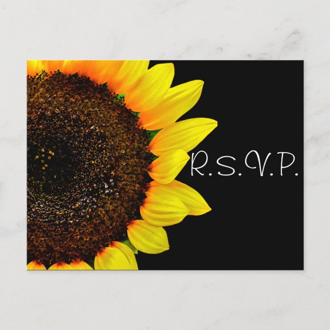 Sunflower Photography Custom Wedding RSVP Invitation Postcard (Front)