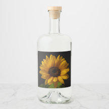 Sunflower photos on old spirit glass