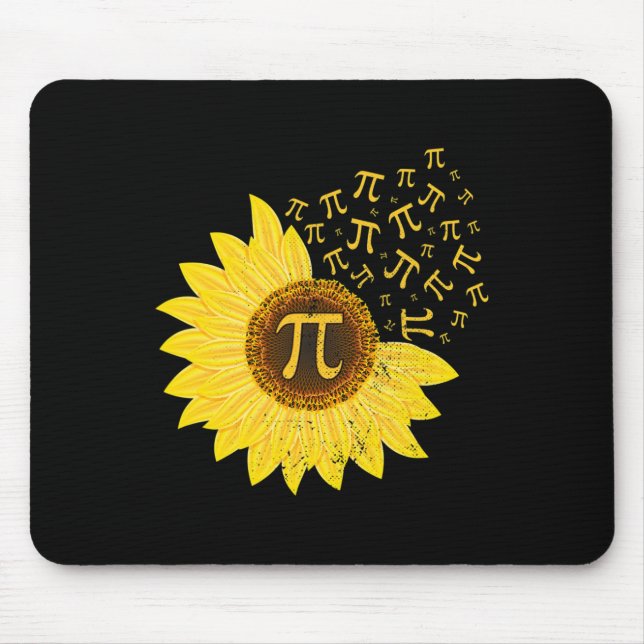 Sunflower Pi Day 3.14 March 14th Math Teacher Vint Mouse Mat (Front)