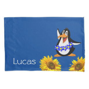 Sunflower Pillow Case, Floral Penguin Pillowcase