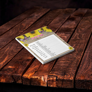 Sunflower Pink Baby Shower Word Scramble Game Notepad