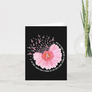 Sunflower Pink Breast Cancer Awareness Women Warri Card