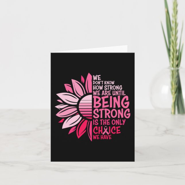 Sunflower Pink Breast Cancer Awareness Women Warri Card (Front)