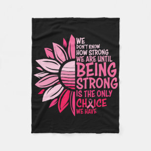 Sunflower Pink Breast Cancer Awareness Women Warri Fleece Blanket