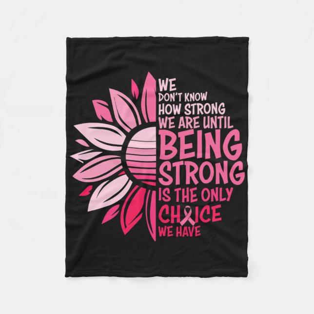 Sunflower Pink Breast Cancer Awareness Women Warri Fleece Blanket (Front)