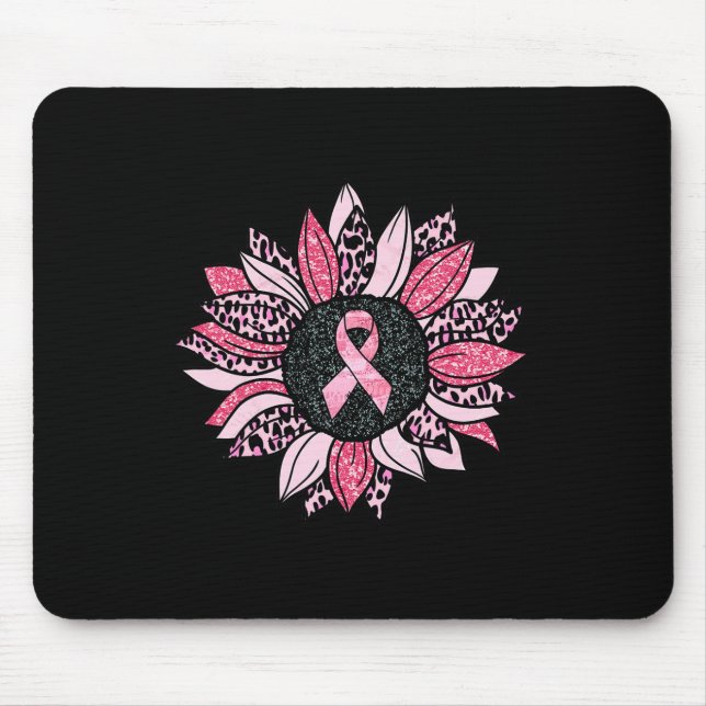 Sunflower Pink Breast Cancer Awareness Women Warri Mouse Mat (Front)
