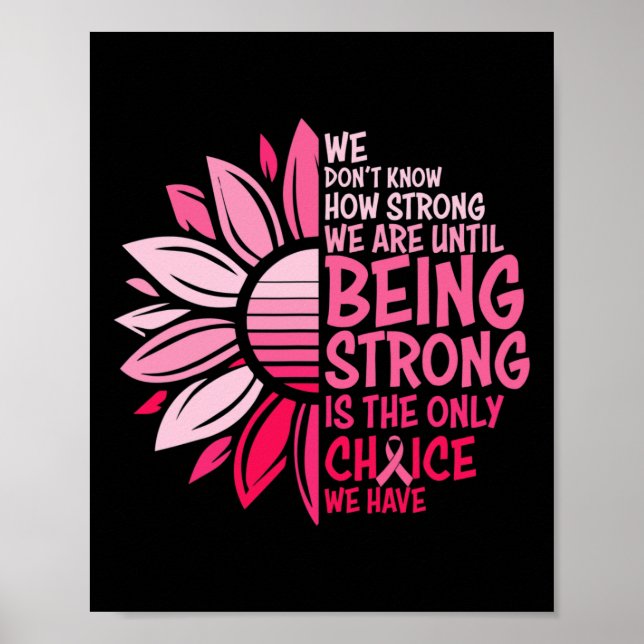Sunflower Pink Breast Cancer Awareness Women Warri Poster (Front)