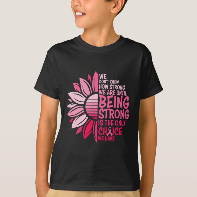 Sunflower Pink Breast Cancer Awareness Women Warri T-Shirt (Front)