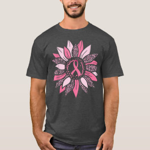 Sunflower Pink Breast Cancer Awareness Women Warri T-Shirt